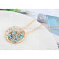 2015 New Arrived Crystal Silver Plated Chain Pendan Necklace For Women